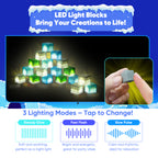 EJO World 128-Piece LED Magnetic Blocks – Snow Adventure Set