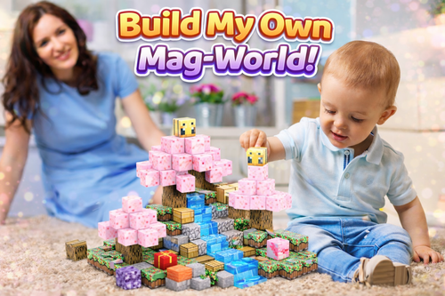 EJO World 128-Piece Magnetic Blocks – Sakura Party Set