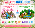 Fantasy Adventure Bundle – Sakura & Waterfall Set (256 Pieces)