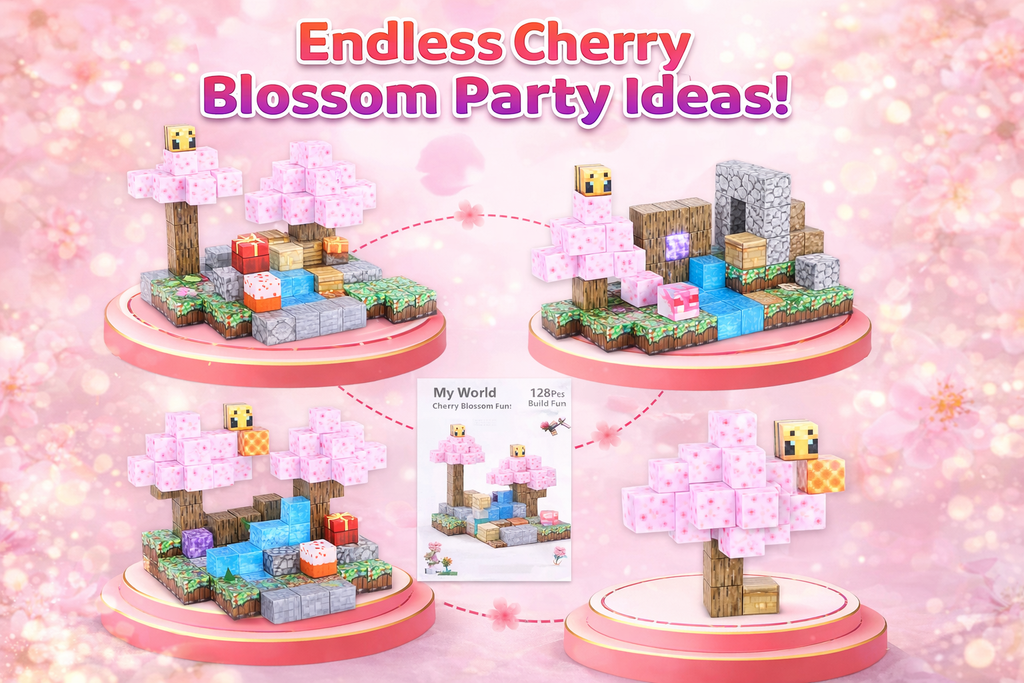 EJO World 128-Piece Magnetic Blocks – Sakura Party Set