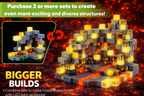 EJO World 128-Piece LED Magnetic Blocks – Lava & Volcano Adventure Set