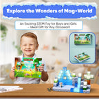 EJO World 128-Piece LED Magnetic Blocks – Snow Adventure Set