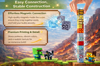 EJO World 128-Piece LED Magnetic Blocks – Lava & Volcano Adventure Set