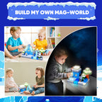 EJO World 128-Piece LED Magnetic Blocks – Snow Adventure Set