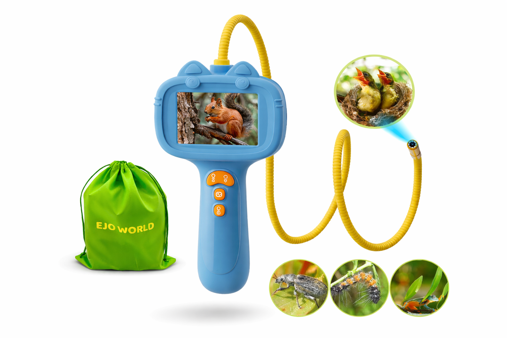 EJO World Kids Endoscope Camera Toy with Light – STEM Exploration Toy - Blue