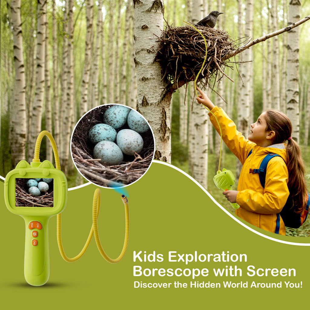 EJO World Kids Endoscope Camera Toy with Light – STEM Exploration Toy - Green