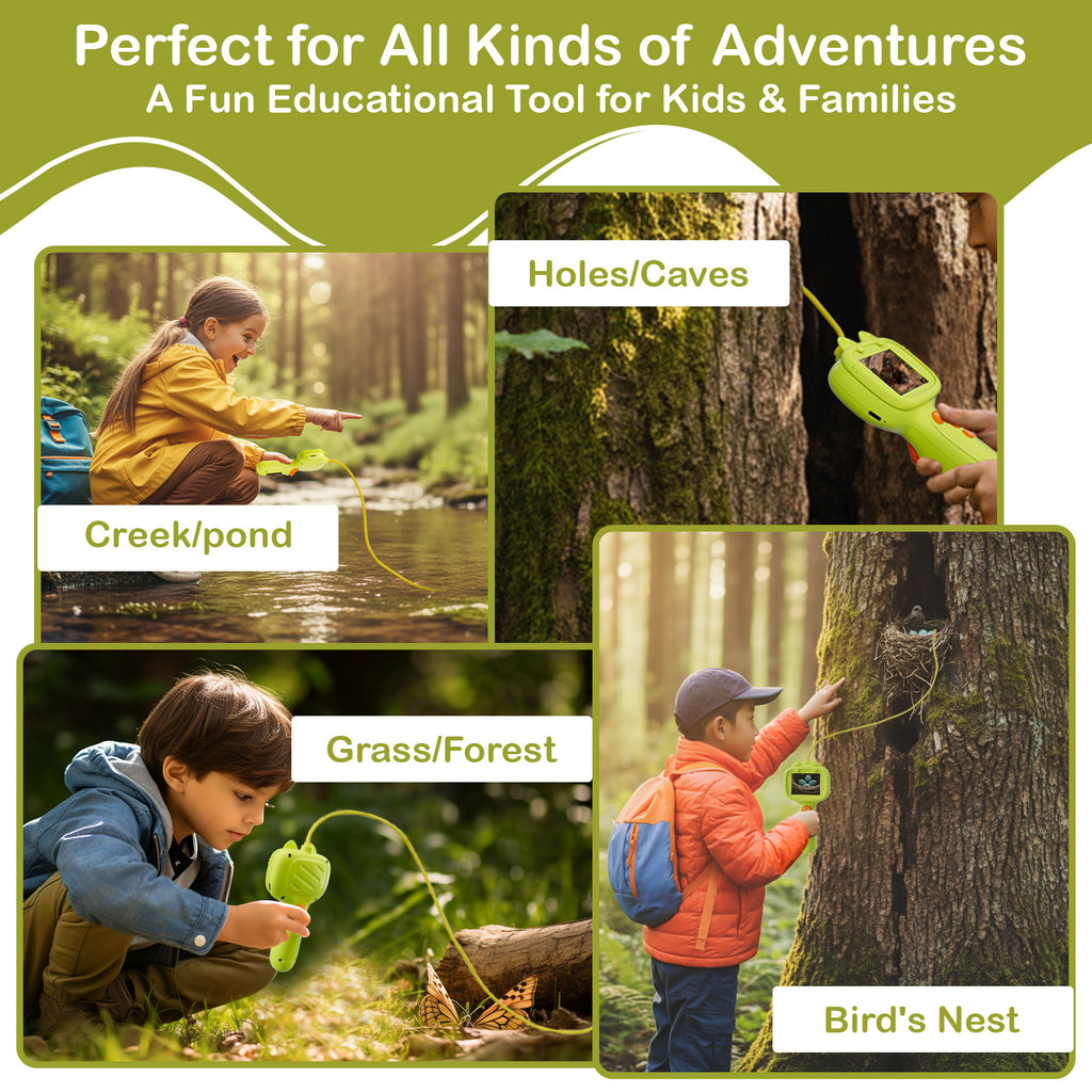 EJO World Kids Endoscope Camera Toy with Light – STEM Exploration Toy - Green
